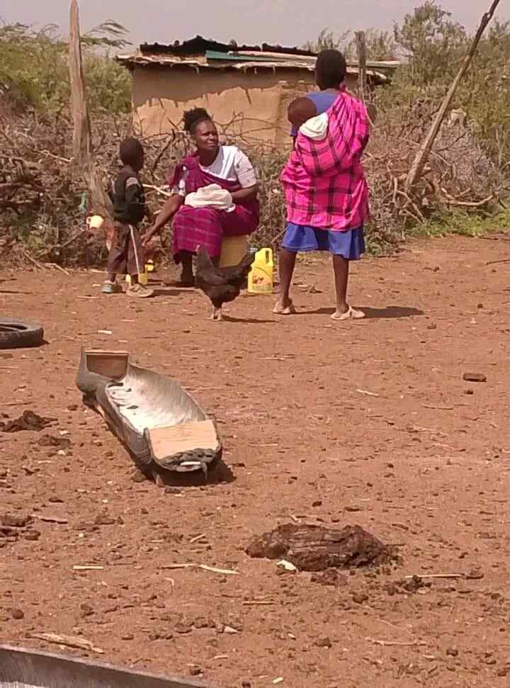 Maasai women in a village setting on the Kenyan coast